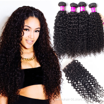 CELIE All Weave Closure Hair Extensions for Short Hair Upretty Jerry Curly Cuticle Aligned Virgin Human Brazilian Hair